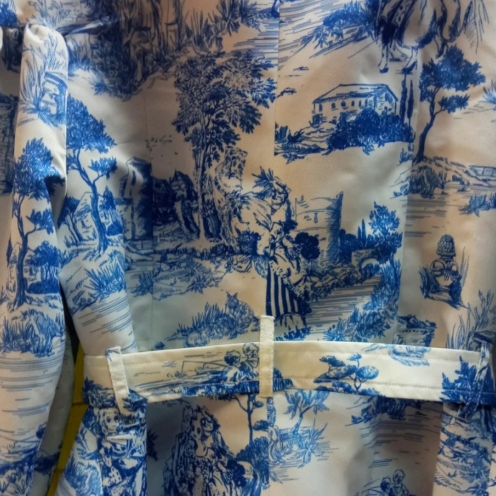Moschino Blue Print Dress Coat - Picture 9 of 9
